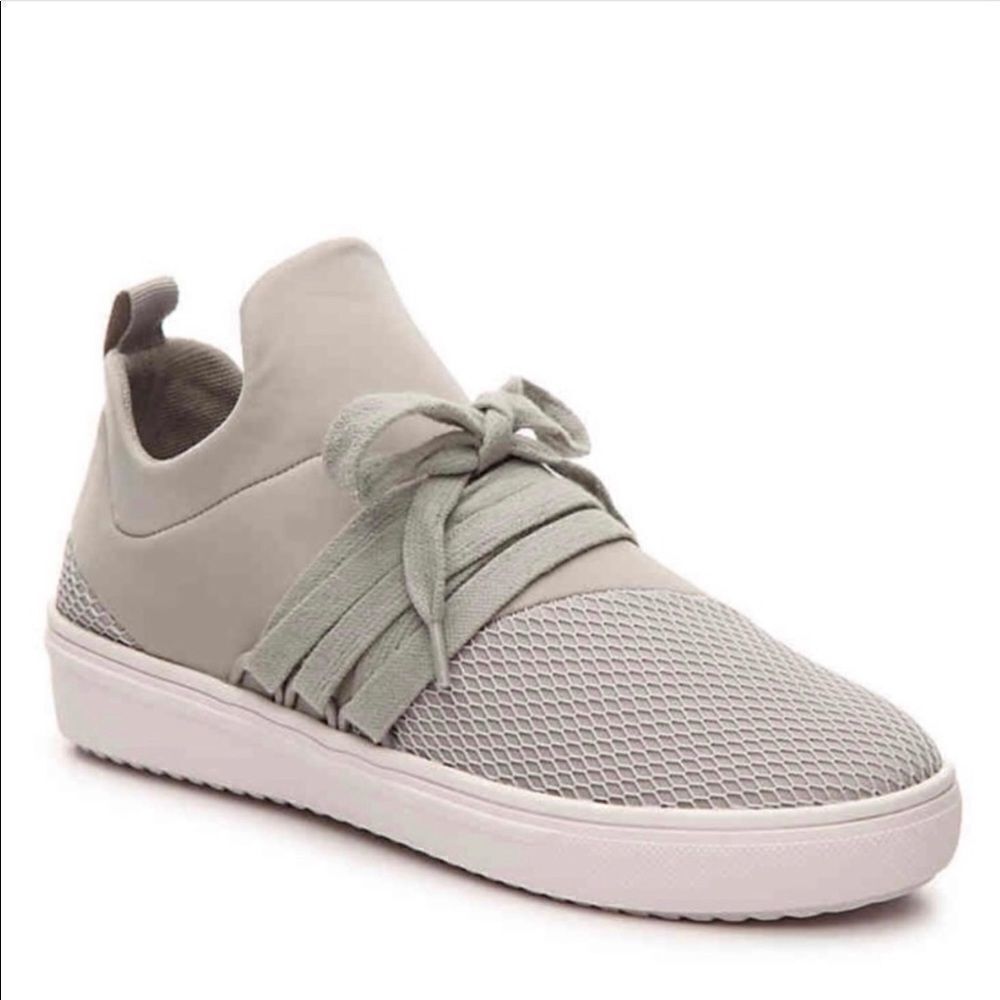 Brash ‘Drea’ Taupe Neoprene Lace-Up Sneakers